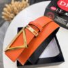 Prada-Inspired Belt, Hong Kong Duty-Free Gift Box (NXP RFID Tag Recognizable on Official Website, Authentic Anti-Counterfeit Chip), Triangle Buckle Metal Hardware, Electroplated and Polished Finish, Reversible Design Popular for Couples, Original Factory Production