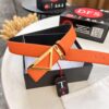 Prada-Inspired Belt, Hong Kong Duty-Free Gift Box (NXP RFID Tag Recognizable on Official Website, Authentic Anti-Counterfeit Chip), Triangle Buckle Metal Hardware, Electroplated and Polished Finish, Reversible Design Popular for Couples, Original Factory Production