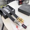 Prada Automatic Buckle Leather Belt, Custom Cowhide, Top-Quality Business Formal Belt with Smooth Slide Mechanism