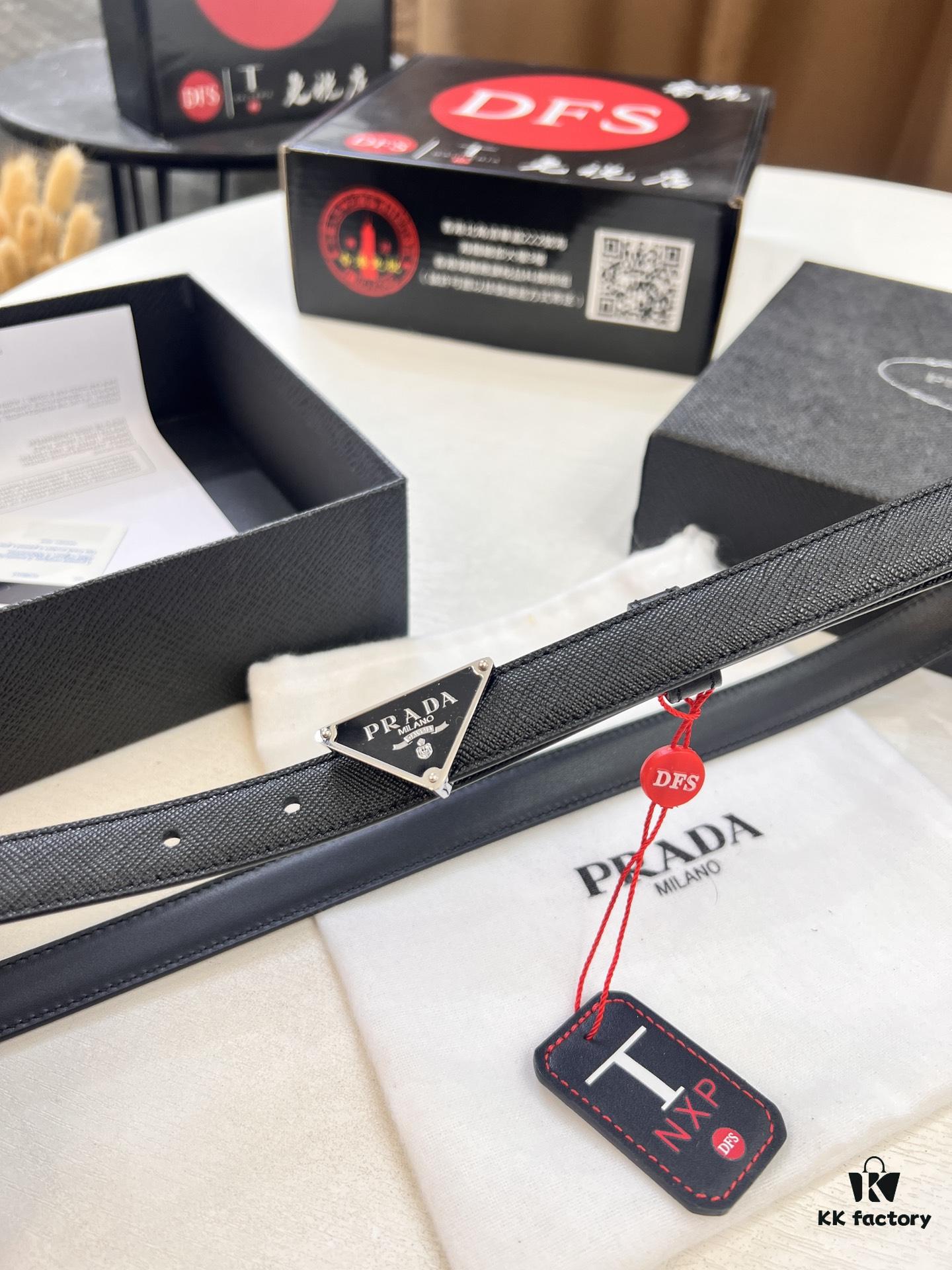 Arrival 🎺🎺 Real Product Photography, Prada Women's Leather Belt, 2021 New Arrival, Pure Steel Injection Buckle, ZP-Synchronized Steel Engraved Logo