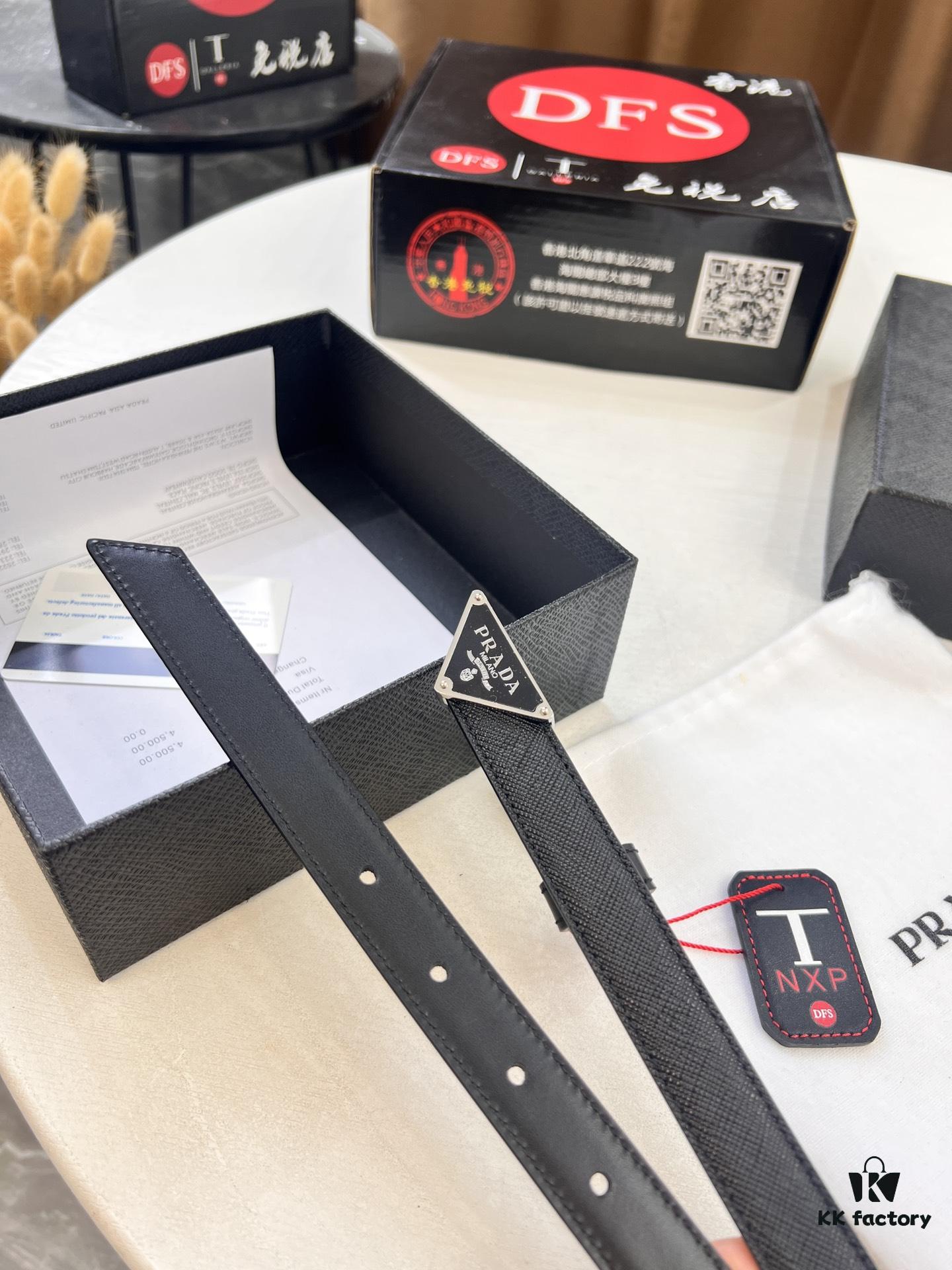 Arrival 🎺🎺 Real Product Photography, Prada Women's Leather Belt, 2021 New Arrival, Pure Steel Injection Buckle, ZP-Synchronized Steel Engraved Logo