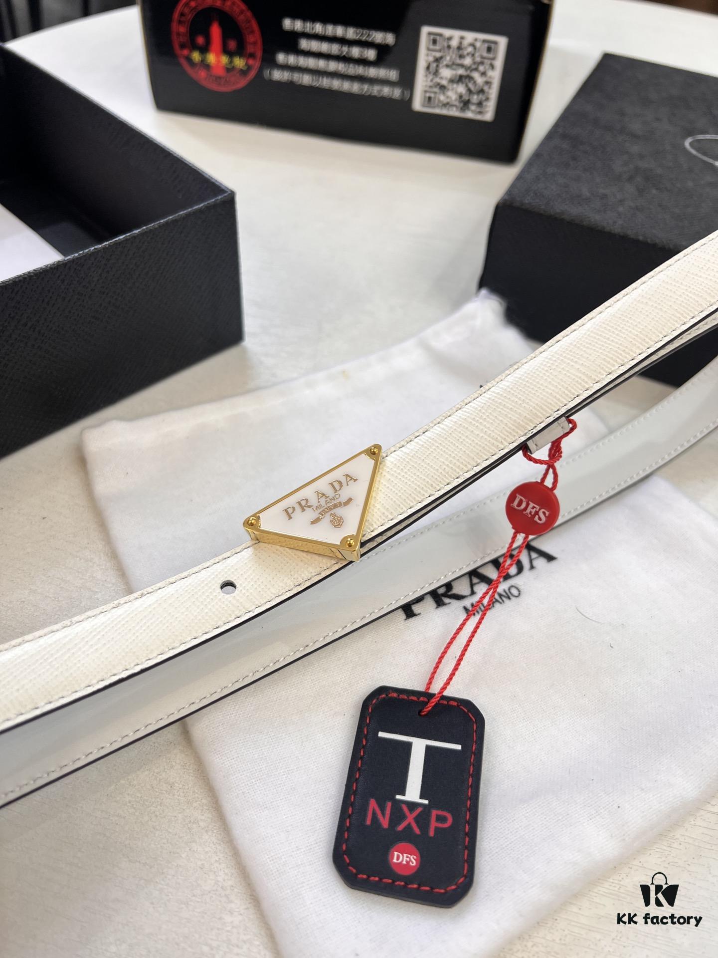 Arrival 🎺🎺 Real Photo, Prada Women's Leather Belt, 2021 New Arrival, Pure Steel Injection Buckle, ZP Synchronized Steel Stamp Logo