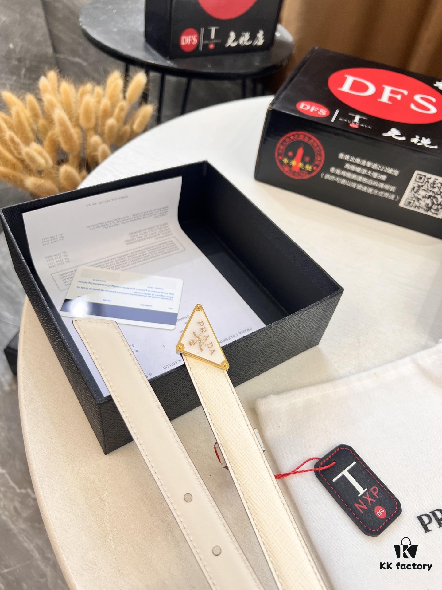 Arrival 🎺🎺 Real Photo, Prada Women's Leather Belt, 2021 New Arrival, Pure Steel Injection Buckle, ZP Synchronized Steel Stamp Logo