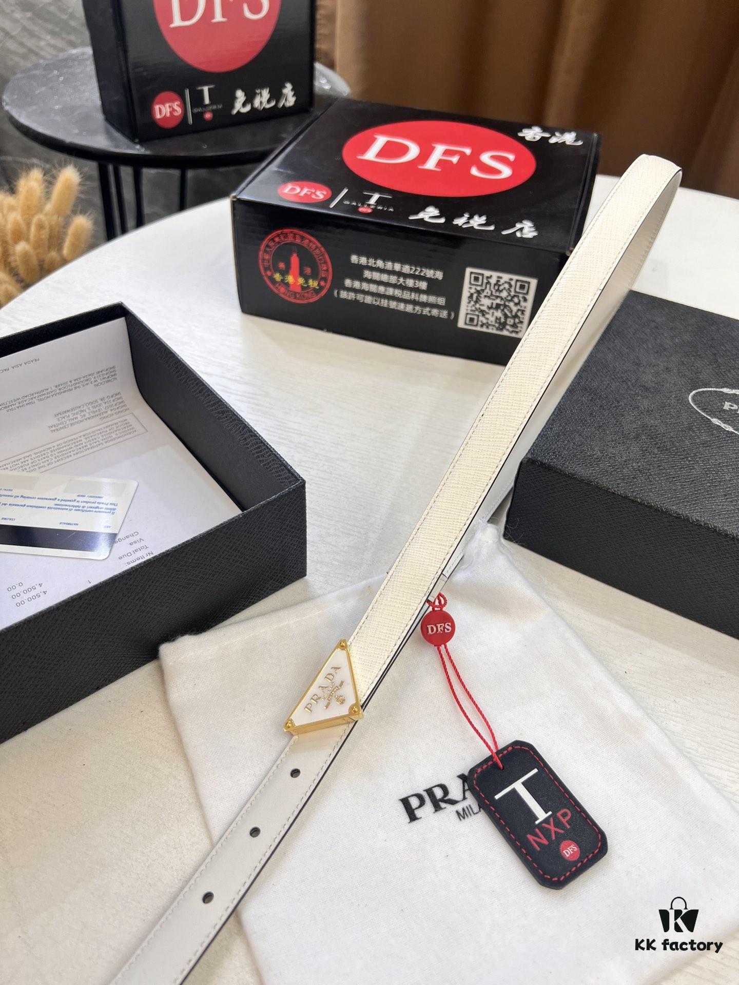 Arrival 🎺🎺 Real Photo, Prada Women's Leather Belt, 2021 New Arrival, Pure Steel Injection Buckle, ZP Synchronized Steel Stamp Logo