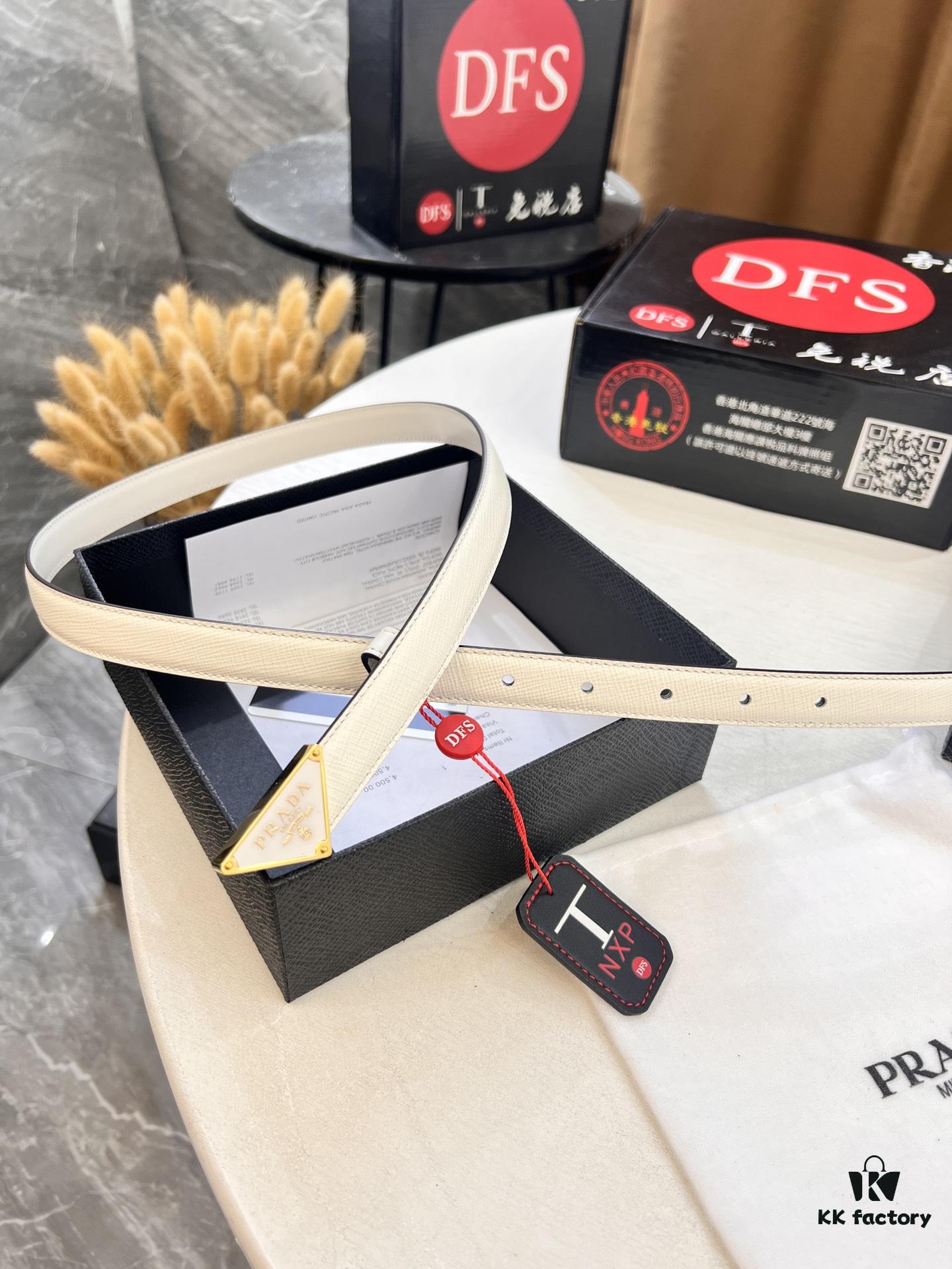 Arrival 🎺🎺 Real Photo, Prada Women's Leather Belt, 2021 New Arrival, Pure Steel Injection Buckle, ZP Synchronized Steel Stamp Logo