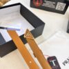 Arrival 🎺🎺 Prada Women's Leather Belt, New Arrival, Pure Steel Injection Buckle, ZP Synchronized Steel Logo, Imported Calf Cross Grain Leather, 2.0cm Width, Official Website Model, Top Quality, Supports Authentication