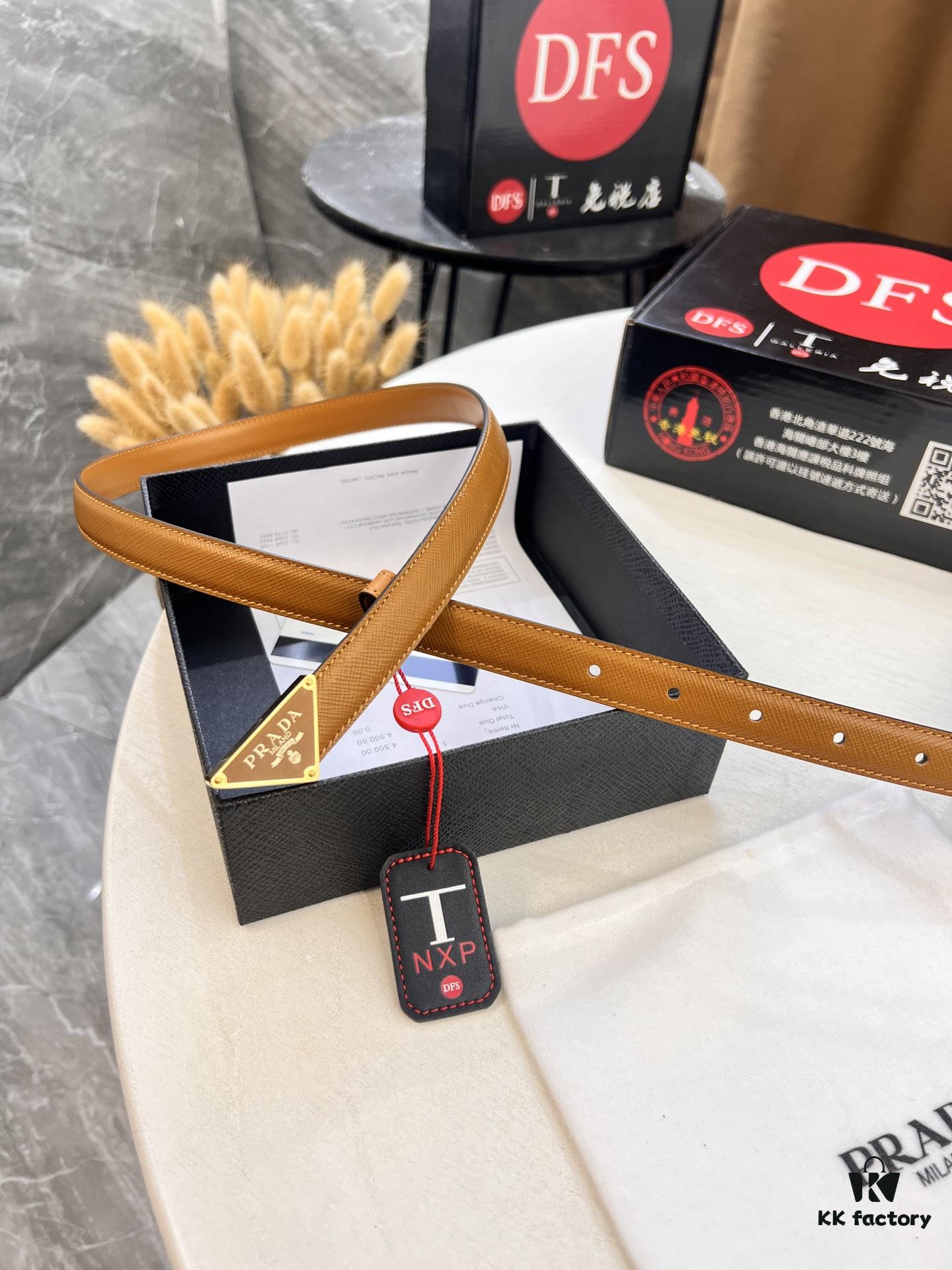 Arrival 🎺🎺 Prada Women's Leather Belt, New Arrival, Pure Steel Injection Buckle, ZP Synchronized Steel Logo, Imported Calf Cross Grain Leather, 2.0cm Width, Official Website Model, Top Quality, Supports Authentication