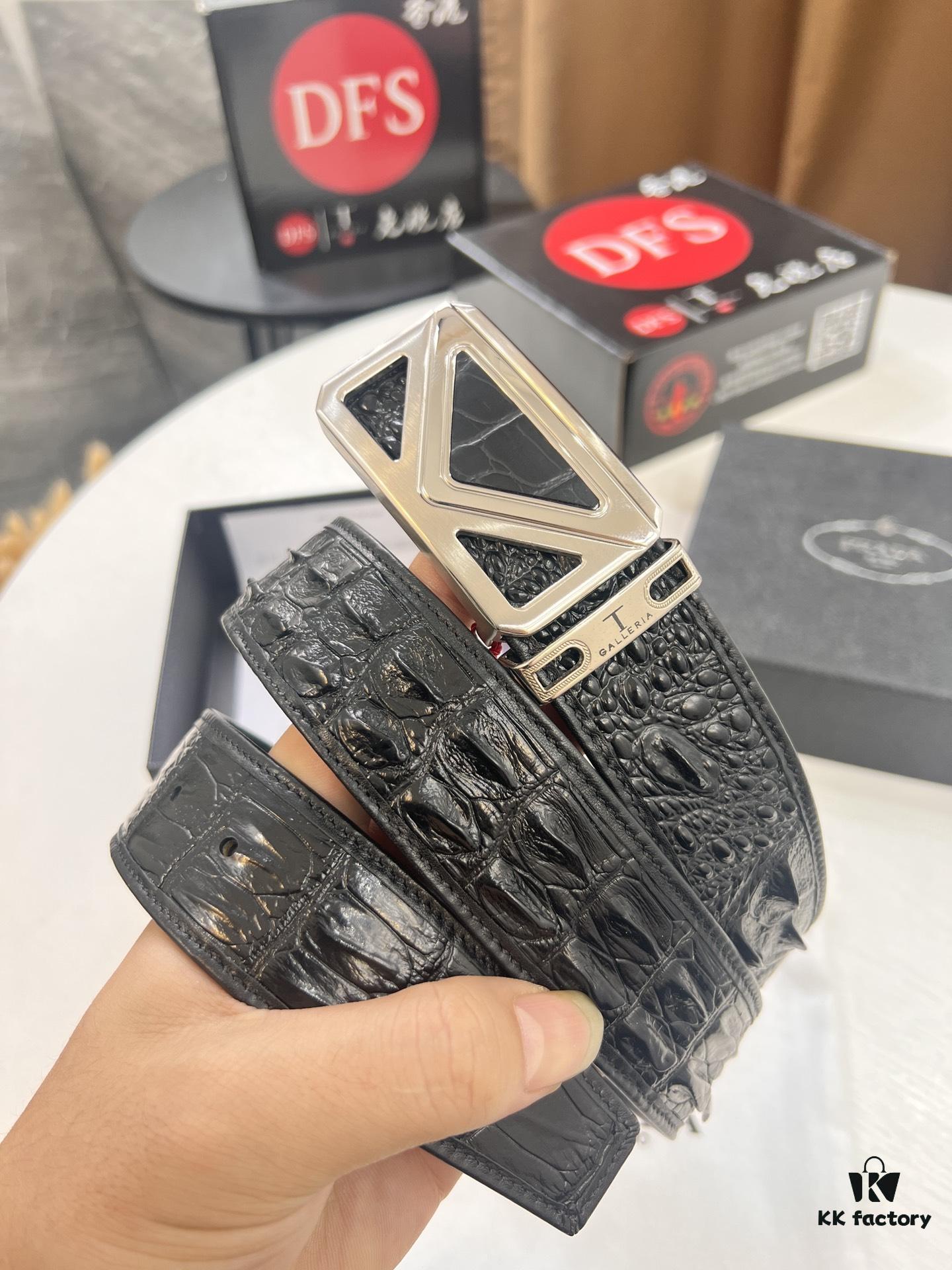 Prada Hong Kong Duty-Free Gift Box Genuine Leather Belt with Anti-Counterfeit Verification