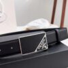 Q170 Sanya Tax-Free Genuine Latest Packaging Gift Box: Prada Original Quality Belt, 3.5cm Width