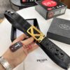 Prada Hong Kong Duty-Free Gift Box Genuine Leather Belt with Anti-Counterfeit Certification
