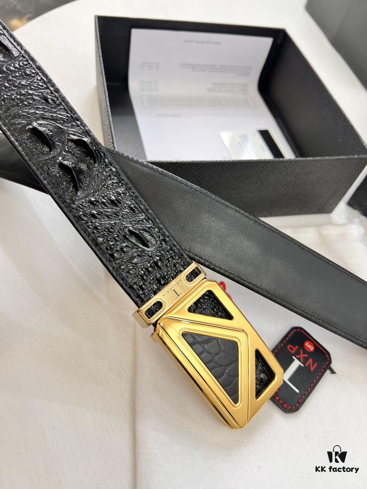 Prada Hong Kong Duty-Free Gift Box Genuine Leather Belt with Anti-Counterfeit Certification