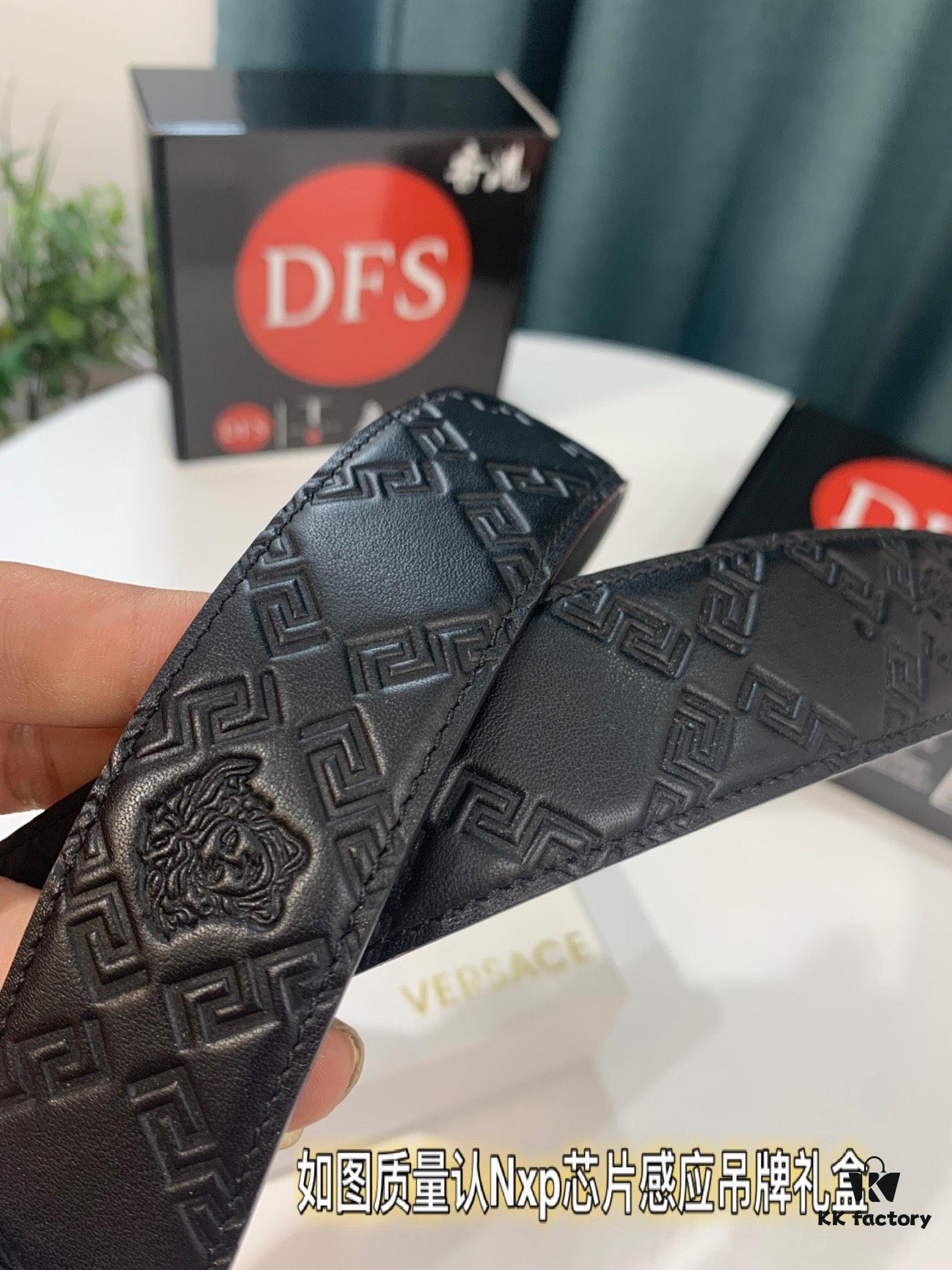 Versace Belt 2021 New Arrival Genuine Top Quality First-Layer Calfskin with Medusa Head Embossing, Fashionable Brand Style, Soft Leather Texture, Precision Stainless Steel Medusa Buckle, 3.8cm Width