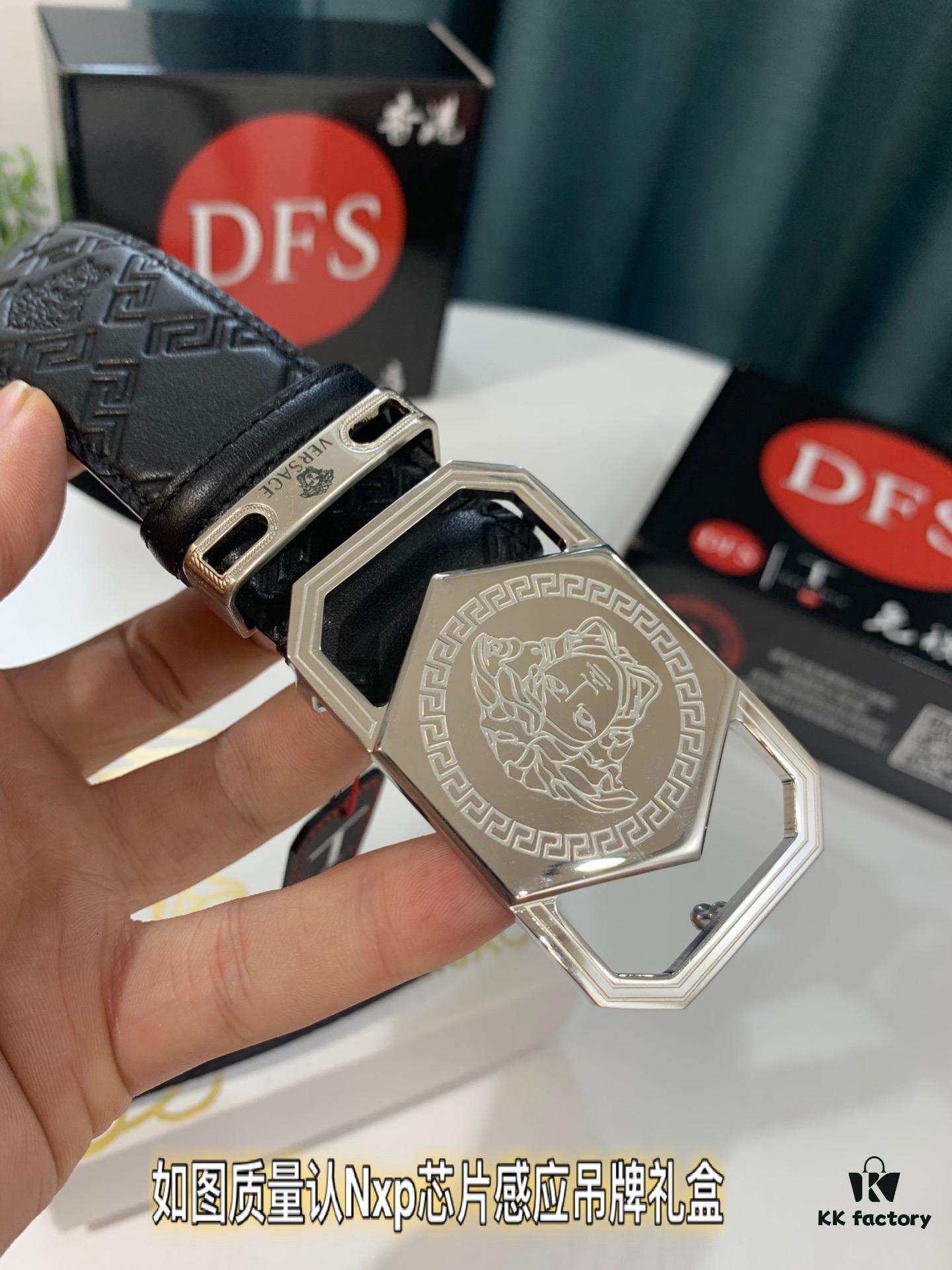 Versace Belt 2021 New Arrival Genuine Top Quality First-Layer Calfskin with Medusa Head Embossing, Fashionable Brand Style, Soft Leather Texture, Precision Stainless Steel Medusa Buckle, 3.8cm Width