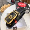 Versace Automatic Buckle Belt, Custom Embossed Top Grain Imported Leather, Fine Calfskin with Automatic Slide Rail, 3.5 cm Width