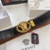 Versace Belt 2023 New Arrival Genuine Top Grain Calfskin Leather Fashion Designer Belt with Medusa Head Embossed Stainless Steel Buckle Dual-Sided Wear 3.8cm Width