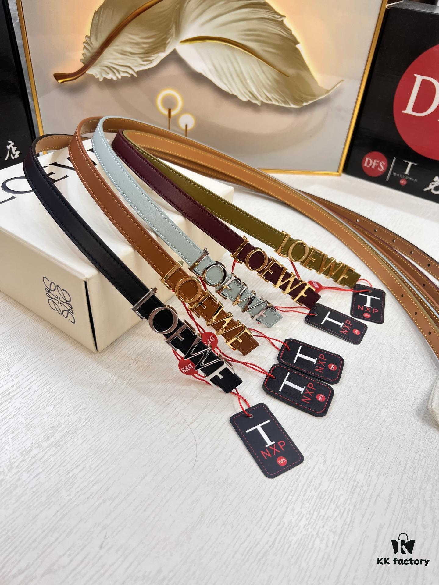 Loewe Hong Kong Duty-Free T Gift Box 🎁 Anti-Counterfeit Verified, Genuine Stainless Steel Hardware, Women's Exclusive Fashion Belt