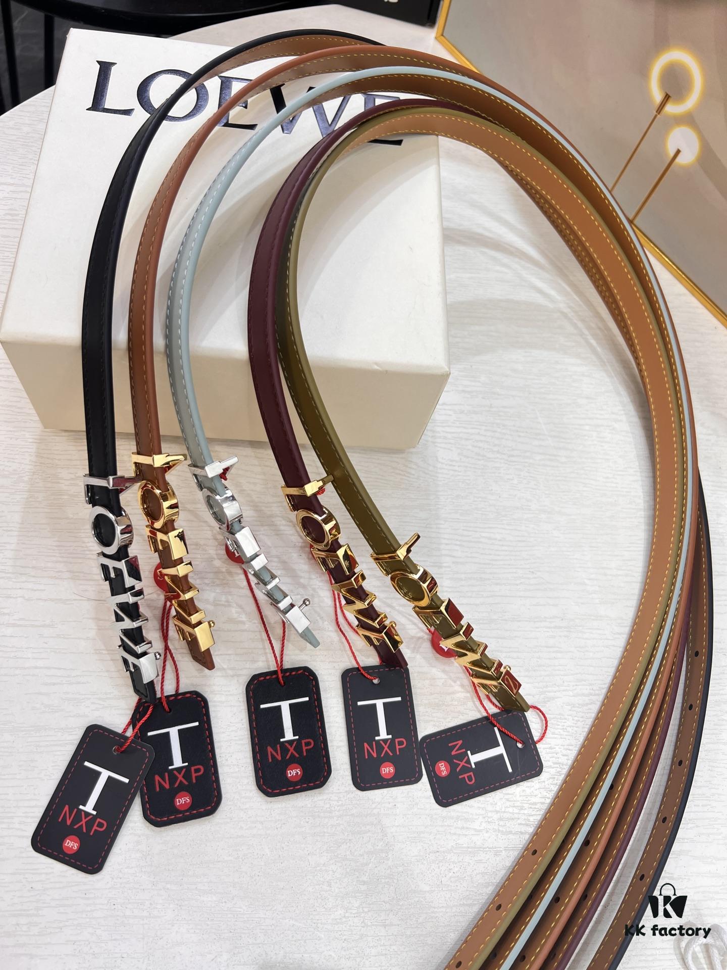 Loewe Hong Kong Duty-Free T Gift Box 🎁 Anti-Counterfeit Verified, Genuine Stainless Steel Hardware, Women's Exclusive Fashion Belt