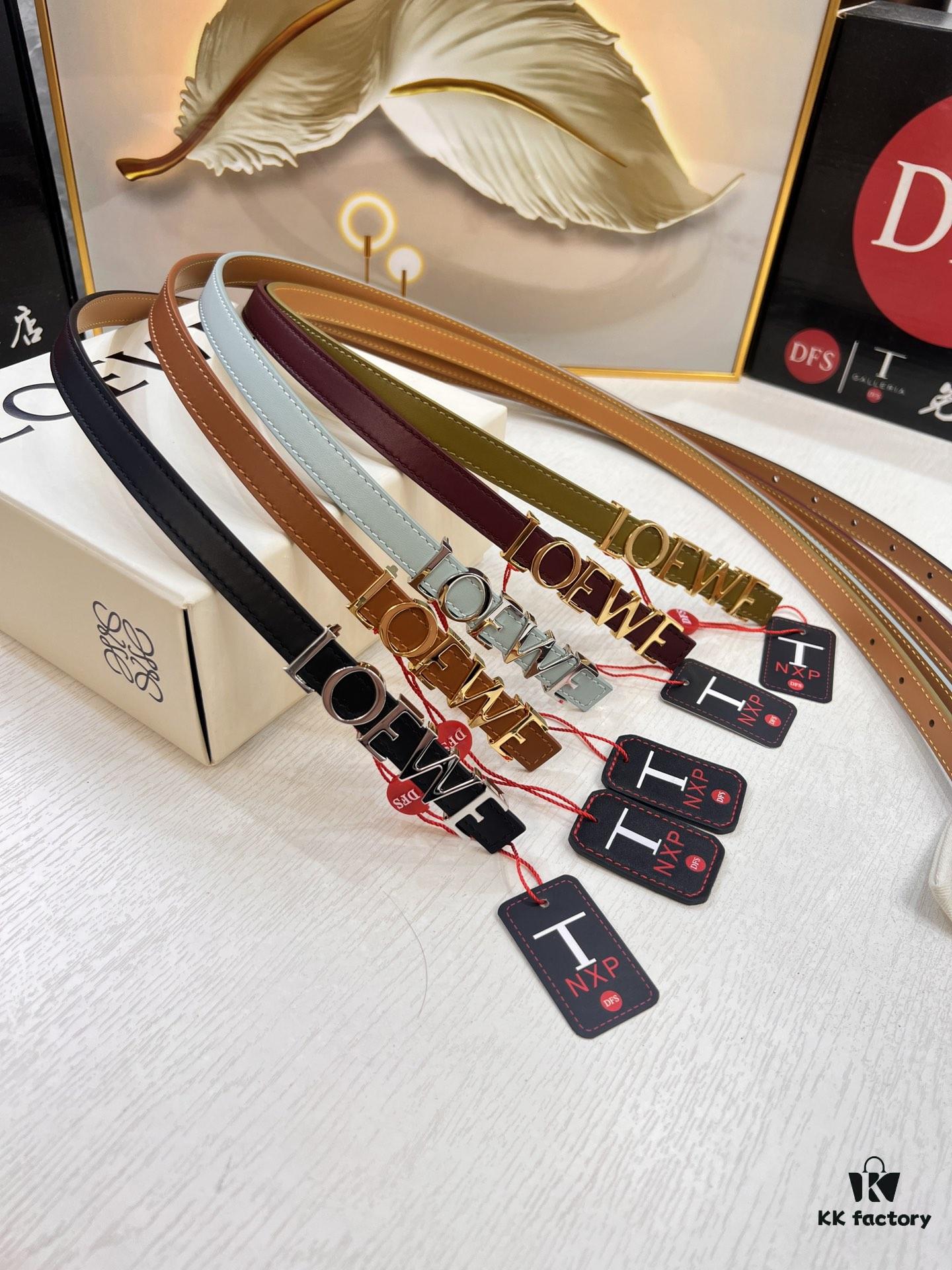 Loewe Hong Kong Duty-Free Gift Box 🎁 Anti-Counterfeit Scan Certified, Stainless Steel Hardware, Women's Fashion Belt