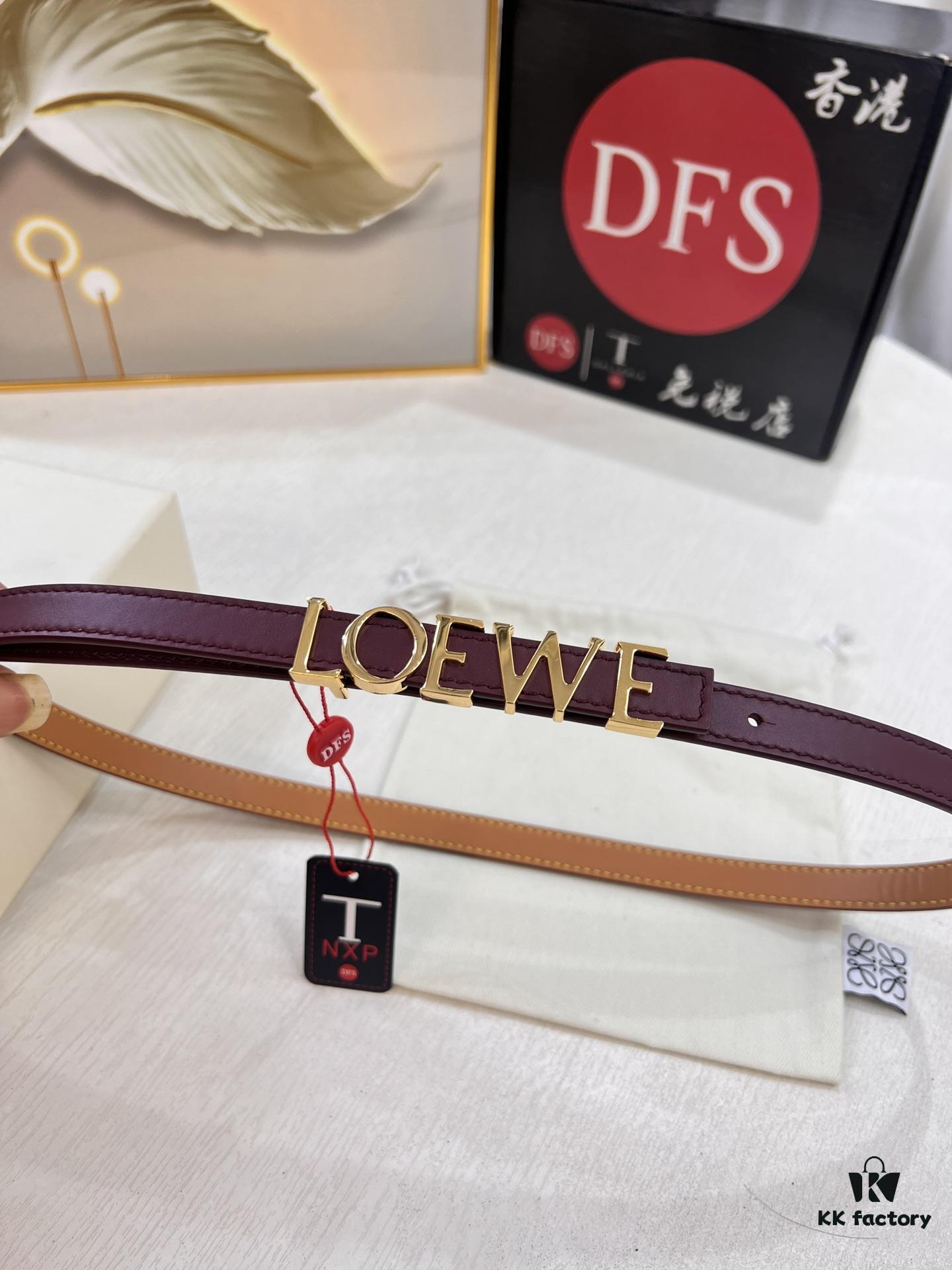 Loewe Hong Kong Duty-Free T Gift Box 🎁 Anti-Counterfeit Scan Authentication, Genuine Stainless Steel Hardware, Women's Exclusive Fashion Belt
