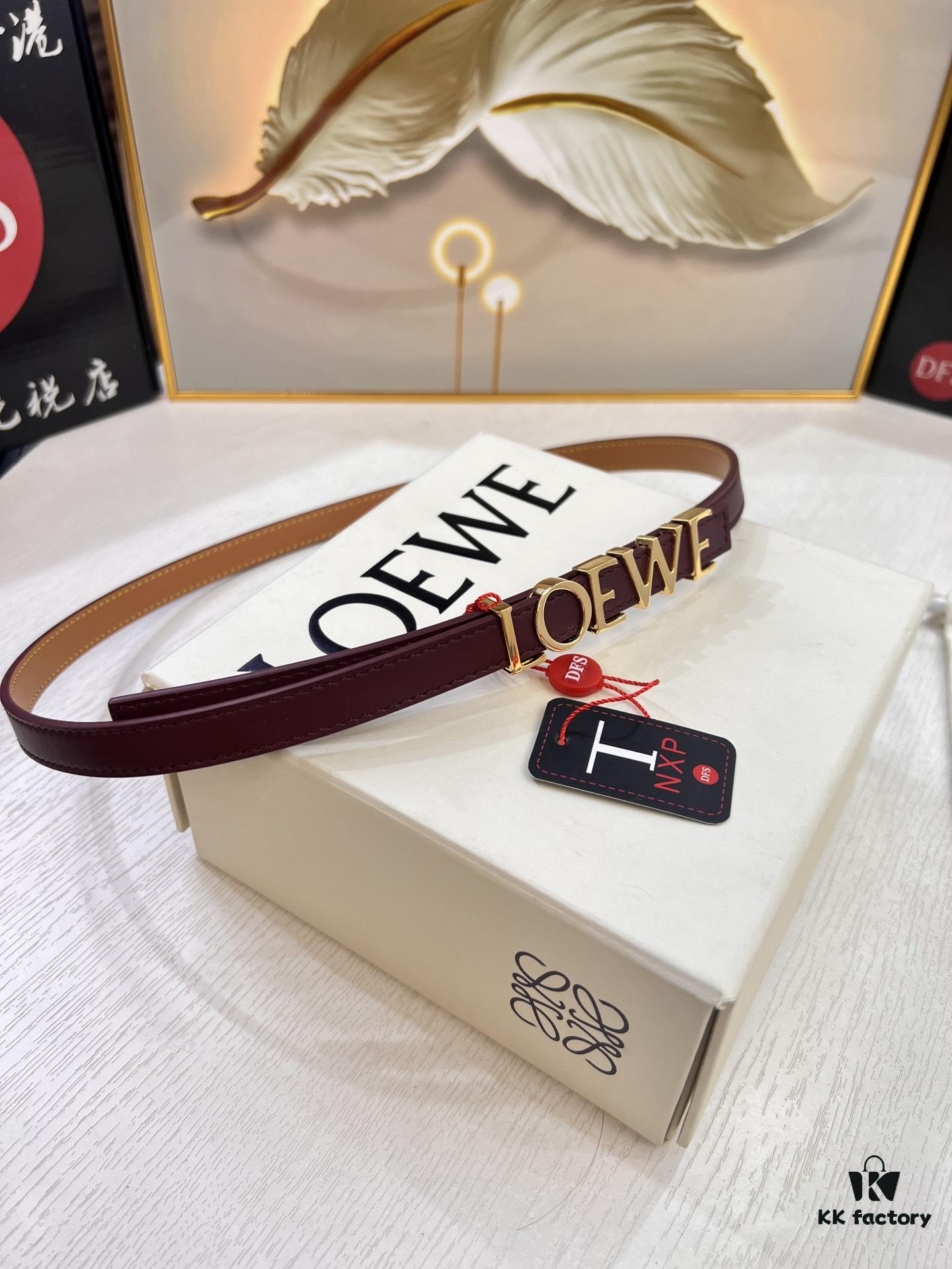 Loewe Hong Kong Duty-Free T Gift Box 🎁 Anti-Counterfeit Scan Authentication, Genuine Stainless Steel Hardware, Women's Exclusive Fashion Belt