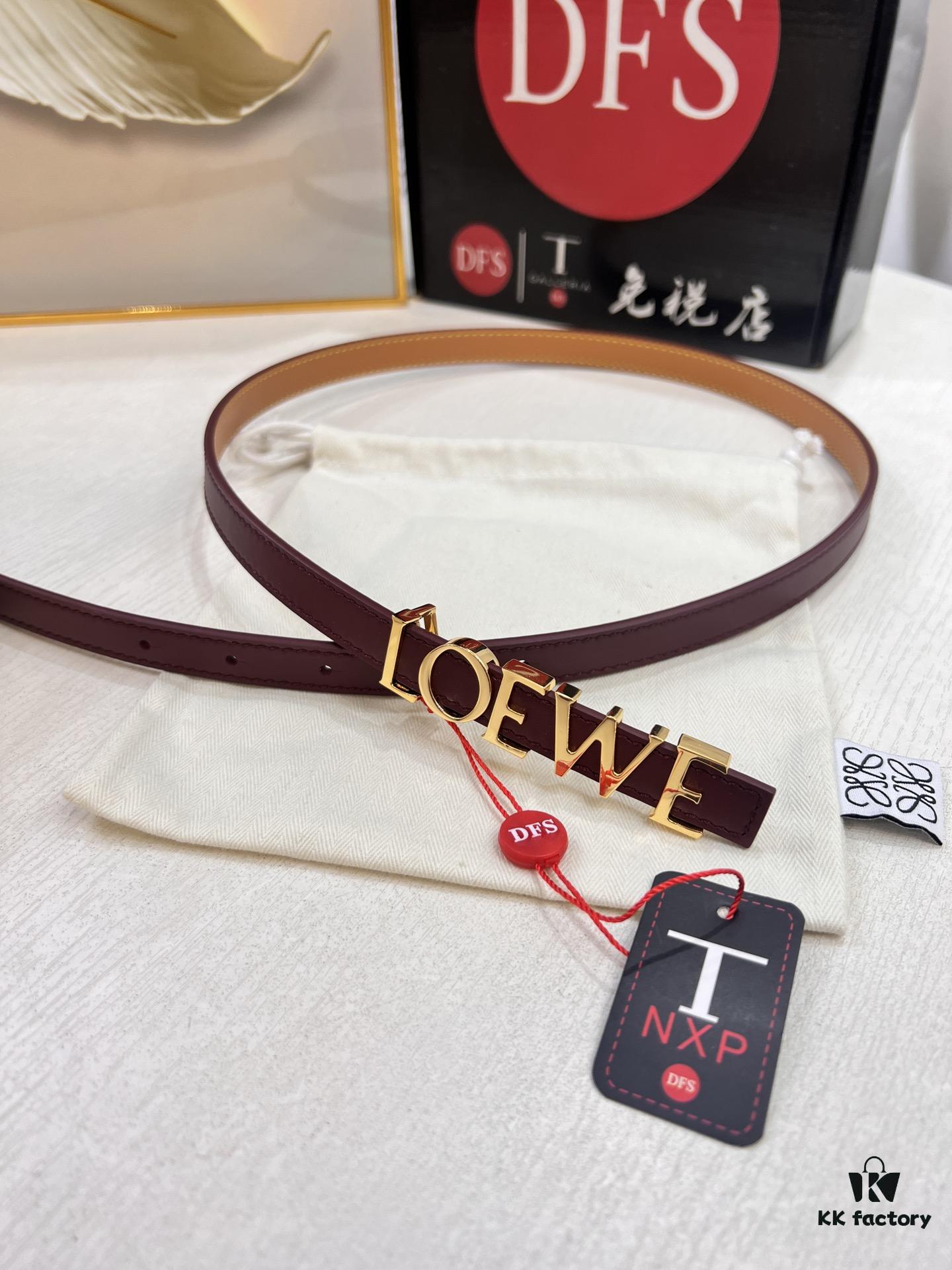 Loewe Hong Kong Duty-Free T Gift Box 🎁 Anti-Counterfeit Scan Authentication, Genuine Stainless Steel Hardware, Women's Exclusive Fashion Belt