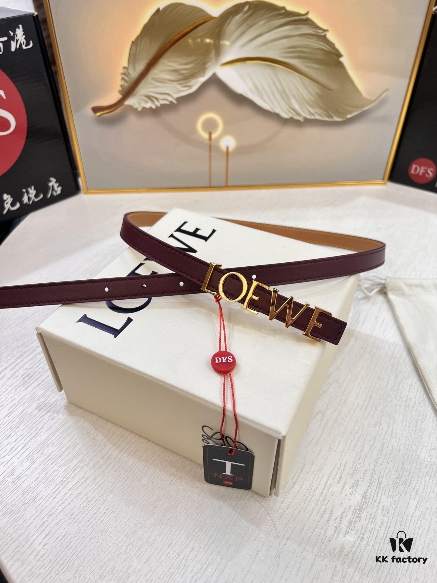 Loewe Hong Kong Duty-Free T Gift Box 🎁 Anti-Counterfeit Scan Authentication, Genuine Stainless Steel Hardware, Women's Exclusive Fashion Belt