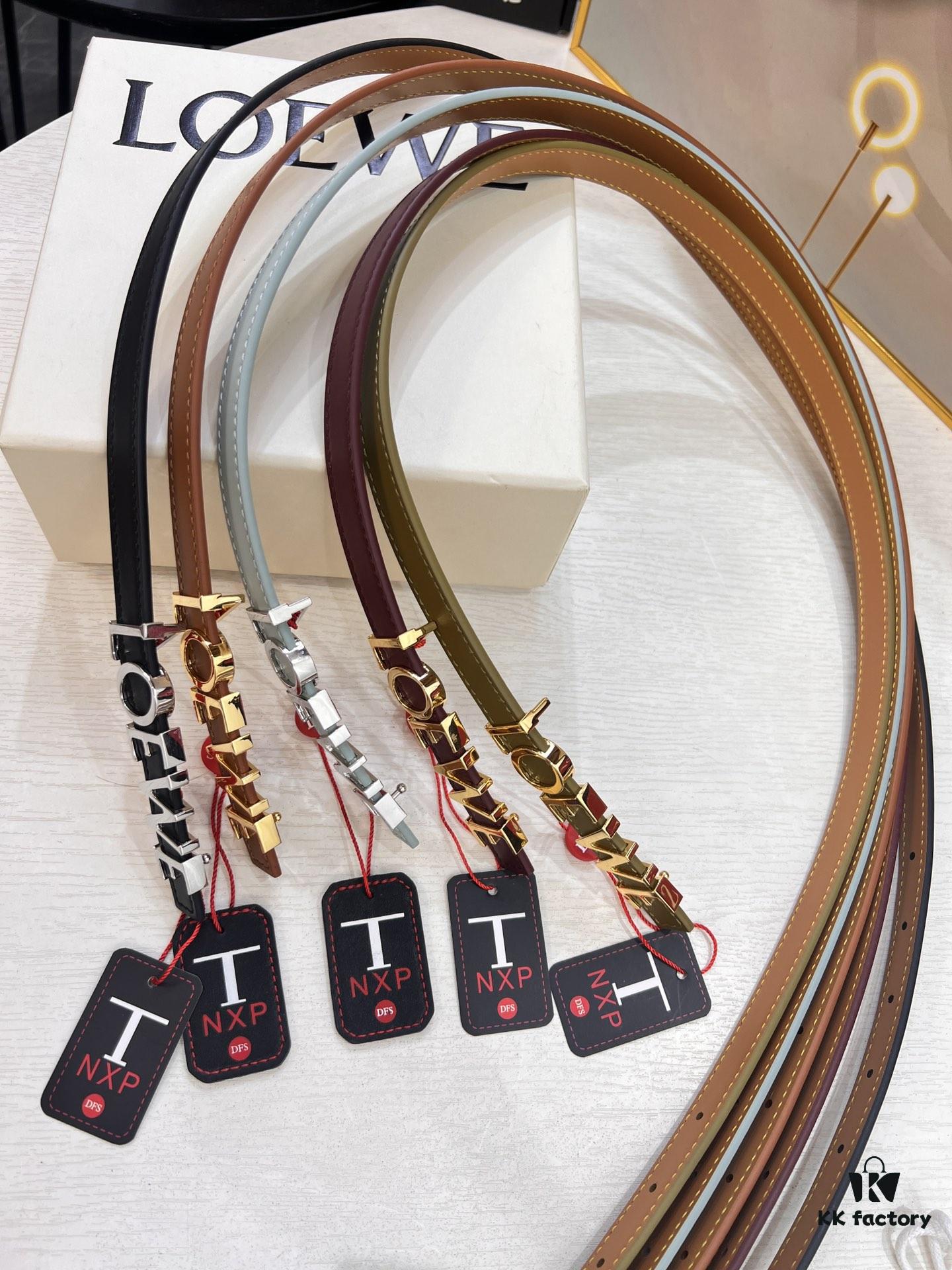 Loewe Hong Kong Duty-Free T Gift Box 🎁 Anti-Counterfeit Scan Authentication, Genuine Stainless Steel Hardware, Women's Exclusive Fashion Belt