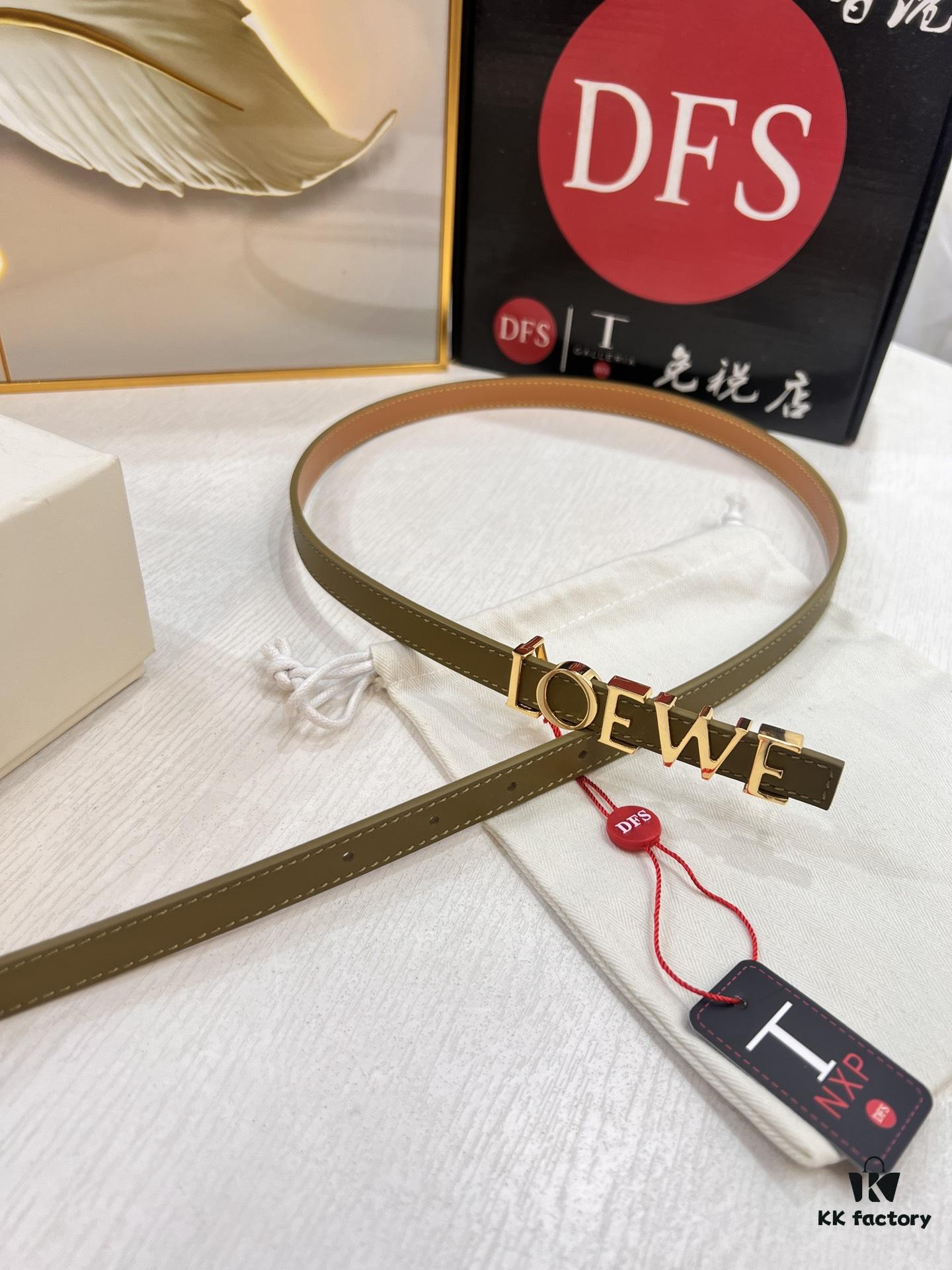 Loewe Hong Kong Duty-Free T Gift Box 🎁 Anti-Counterfeit Scan Authentication, Genuine Stainless Steel Hardware, Women's Exclusive Fashion Belt