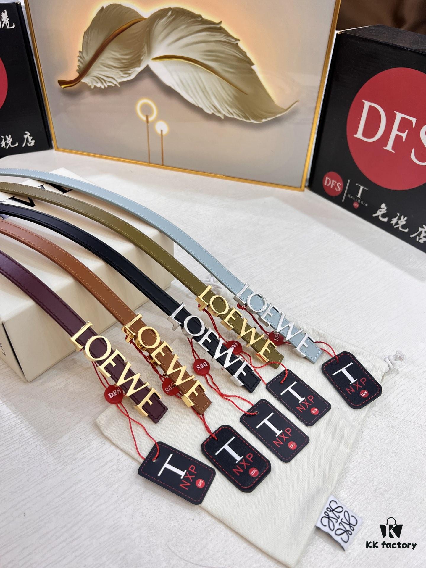 Loewe Hong Kong Duty-Free T Gift Box 🎁 Anti-Counterfeit Scan Authentication, Genuine Stainless Steel Hardware, Women's Exclusive Fashion Belt