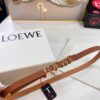 Loewe Hong Kong Duty-Free Gift Box 🎁 Anti-Counterfeit Authentication, Special Administrative Region Address, Genuine Synchronized Stainless Steel Hardware, Women's Exclusive Design 💃🏼, German Imported Fine-Grain Full-Grain Calfskin, Trendy Fashion Belt, 1.5 Width, Best-Selling New Arrival