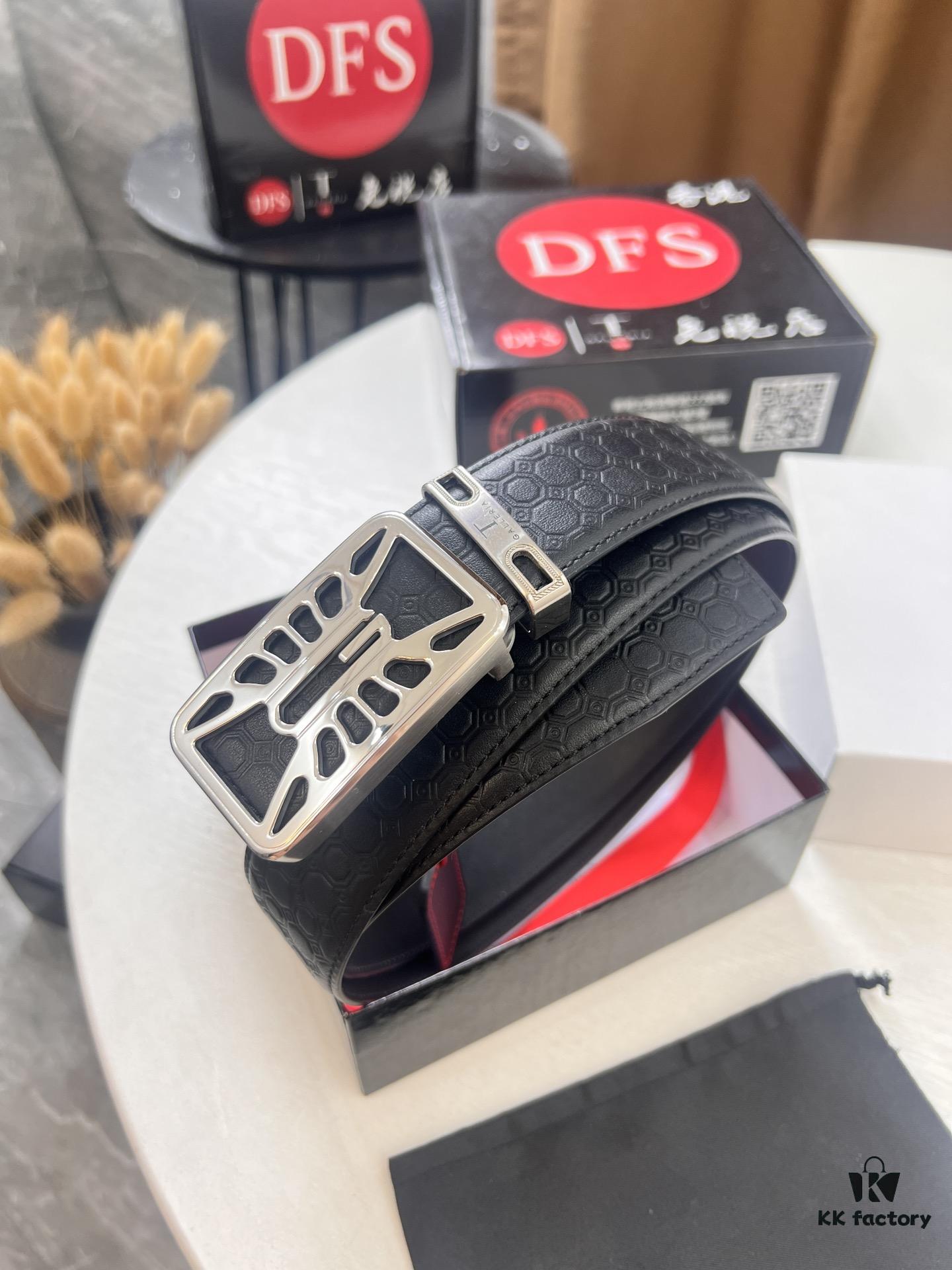 Givenchy Men's Genuine Cowhide Leather Belt - Premium Fashion Design, 3.8cm Width, German Imported Top-Grain Calfskin with Embossed Logo Pattern, Hong Kong Duty-Free Exclusive Gift Box Edition