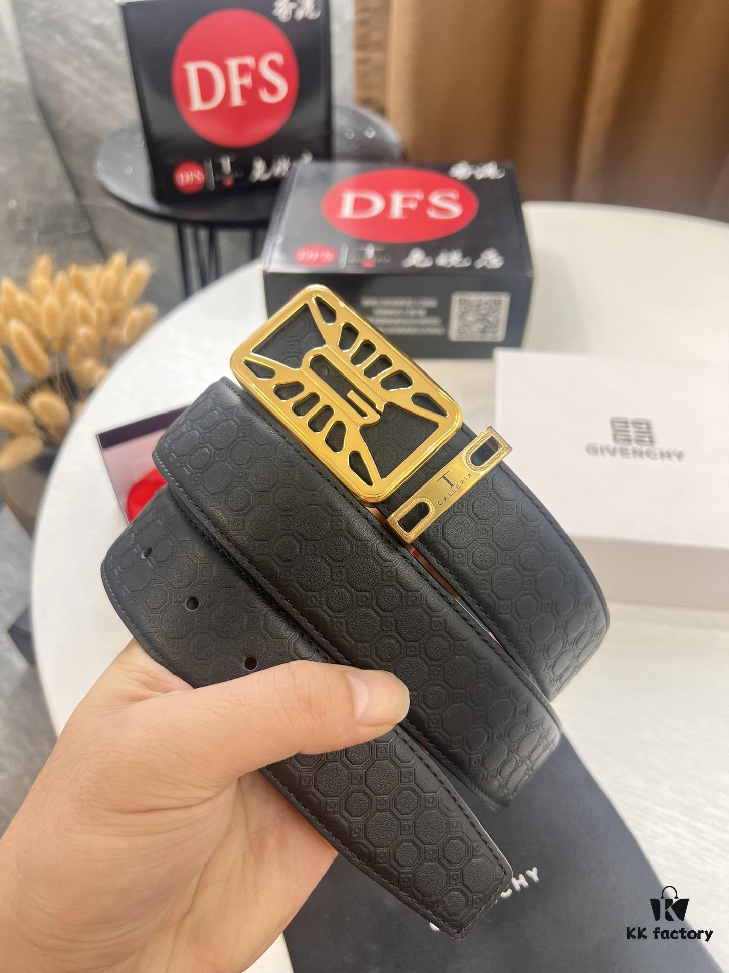Givenchy, Hong Kong Duty-Free T Gift Box 🎁 QR Code Packaging, Hong Kong SAR Address, Inner Square with Stainless Steel Hardware, High-Definition Electroplating, Colorfast, Top-Grain Calfskin from Germany 🇩🇪 with Embossed Tribal Pattern, Trendy Fashion Unisex Belt, Full-Grain Leather Backing, Premium Men's Formal Belt for Fall and Winter, Matched to Authentic Quality, Counter Inspection Supported, 3.8cm Width, Hot New Arrival 👍🏻