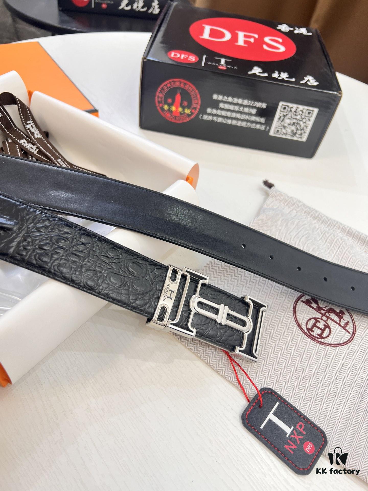 Top-Grade Genuine Belt, Hong Kong Duty-Free T Gift Box (NXP Tag with Authenticity Chip Recognizable on Official Website)