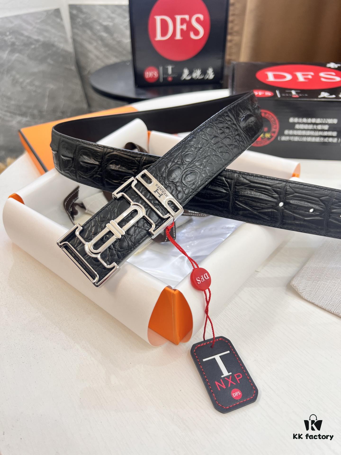 Top-Grade Genuine Belt, Hong Kong Duty-Free T Gift Box (NXP Tag with Authenticity Chip Recognizable on Official Website)