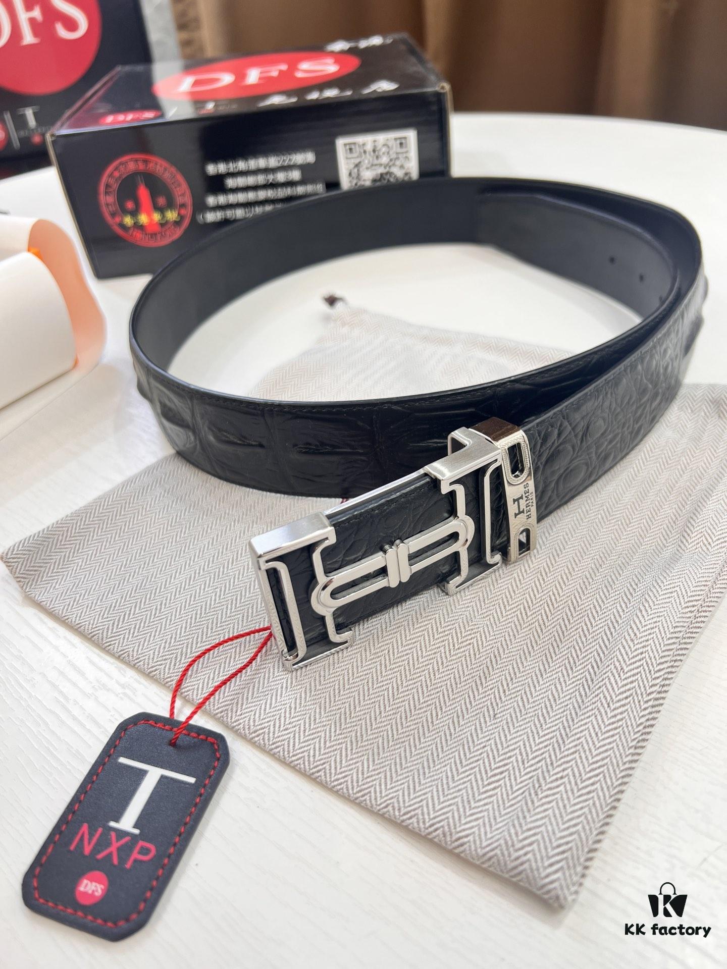 Top-Grade Genuine Belt, Hong Kong Duty-Free T Gift Box (NXP Tag with Authenticity Chip Recognizable on Official Website)