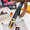 Hermès Men's Belt, Top Grain Calfskin with Engraved Metal Buckle, 3.8cm Width, Custom Length
