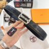 Hermès H Belt, 2023 New Arrival, Stainless Steel H Internal Buckle, Embossed Top Grain Cowhide Leather, 3.8cm Width, Premium Quality