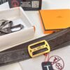 Hermès H Belt, 2023 New Arrival, Stainless Steel H Internal Buckle, Embossed Full-Grain Cowhide Leather