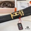 Hermès Men's Belt, Top Grain Calfskin Leather, 3.8cm Width, Includes Gift Box with Steel Hardware and NXP Anti-Counterfeit Chip