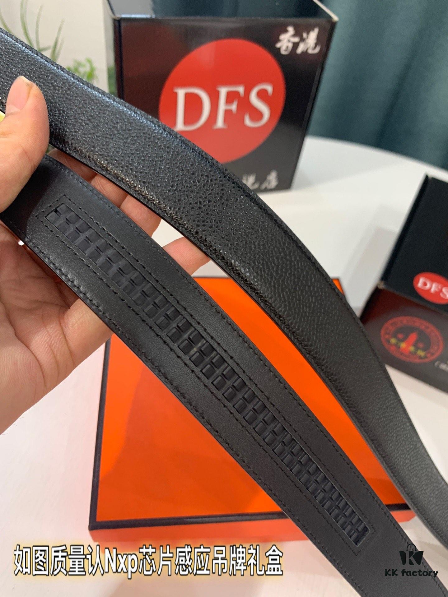 Hermès H Automatic Buckle Belt, Latest Design Basketball Texture Top Layer Cowhide, 3.5cm Width, Premium Quality Business Formal Belt