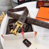Hermès Men's Belt, Top Grain Calfskin Leather, 3.8cm Width, Steel Hardware with Box, Ideal for Gifting