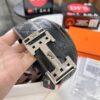 Hermès Men's Belt, Top Grain Calfskin Leather, 3.8cm Width, Original Imported Embossed Horse Carriage Design, Stainless Steel Hardware, Box with NXP Chip Anti-Counterfeit Verification
