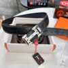 Hermès Men's Belt, Top Grain Calfskin Leather, 3.8cm Width, Original Imported Embossed Horse Carriage Design, Stainless Steel Hardware, Box with NXP Chip Anti-Counterfeit Verification