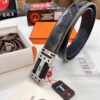 Hermès Men's Belt, Top Grain Calfskin Leather, 3.8cm Width, Original Imported Embossed Horse Carriage Design, Stainless Steel Hardware, Box with NXP Chip Anti-Counterfeit Verification