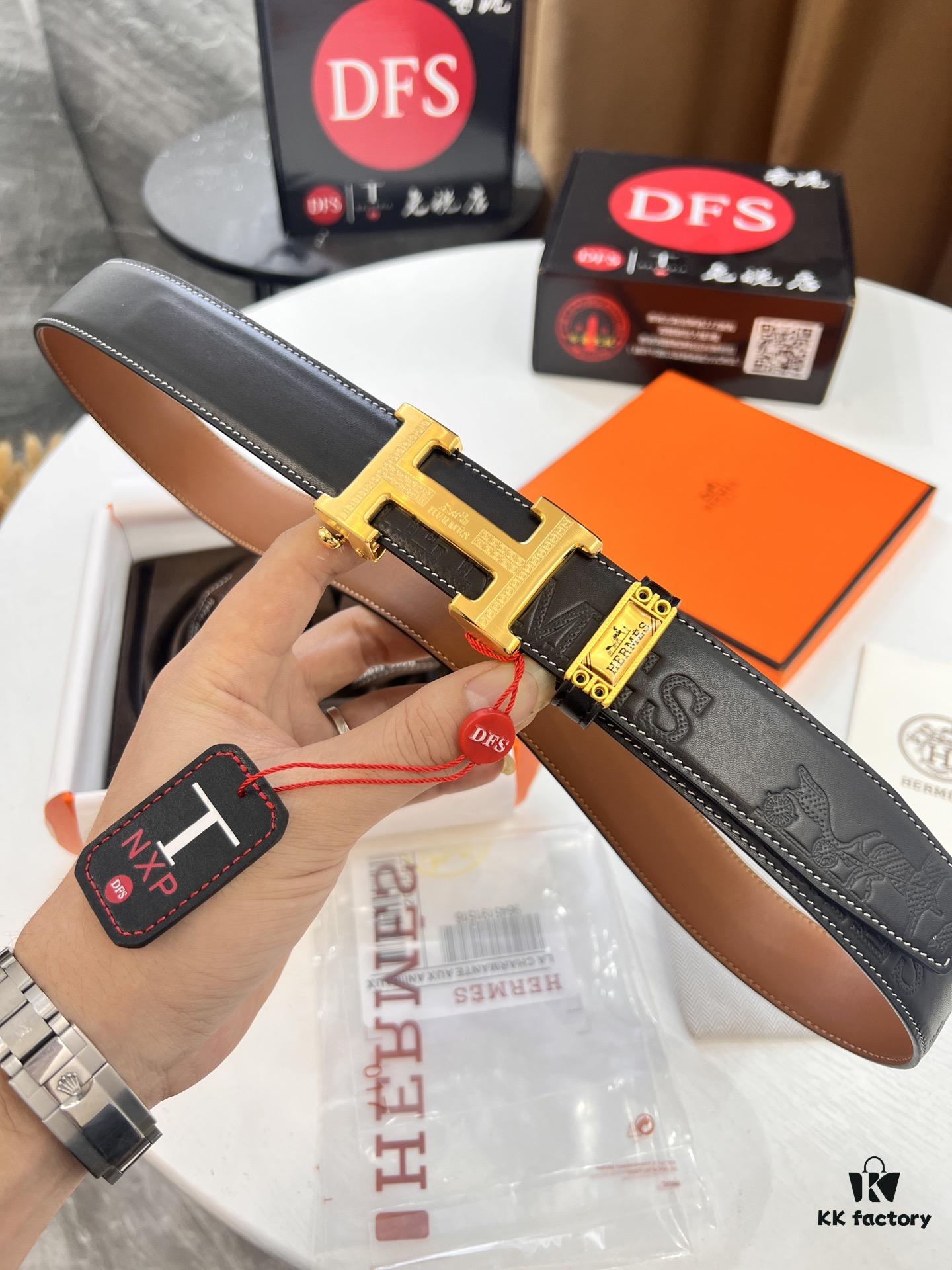 Hermès HH Original Factory Direct. Hong Kong Duty-Free T Gift Box 🎁 (NXP Hangtag with Online Authentication, Genuine Anti-Counterfeit Chip) Premium Molded Design, Stainless Steel H Buckle, Automatic Closure Hardware: Top-Tier Leather Belt Suitable for Authentication Verification. Italian Custom-Imported Embossed Full-Grain Calfskin, Auto-Slide Teeth, Earth-Tone Calfskin, Fashion Runway Style, High-End Duty-Free Purchase Grade, Soft and Luxurious Touch. Comparable to Authentic Hermès, Real Photographs and HD Videos Available. 3.5cm Width. Guaranteed Quality and Quantity.