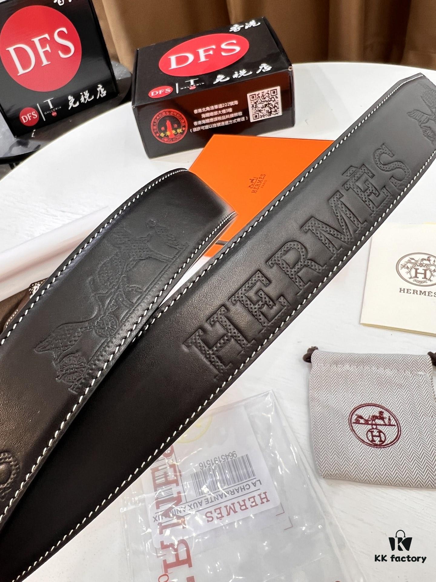 Hermès HH Original Factory Direct. Hong Kong Duty-Free T Gift Box 🎁 (NXP Hangtag with Online Authentication, Genuine Anti-Counterfeit Chip) Premium Molded Design, Stainless Steel H Buckle, Automatic Closure Hardware: Top-Tier Leather Belt Suitable for Authentication Verification. Italian Custom-Imported Embossed Full-Grain Calfskin, Auto-Slide Teeth, Earth-Tone Calfskin, Fashion Runway Style, High-End Duty-Free Purchase Grade, Soft and Luxurious Touch. Comparable to Authentic Hermès, Real Photographs and HD Videos Available. 3.5cm Width. Guaranteed Quality and Quantity.