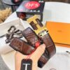 Top-tier Original Leather Belt with Hong Kong Duty-Free T Gift Box (NXP Anti-Counterfeit Chip Tag, Official Website Verifiable), Corroded Pattern New Hardware, Made of Stainless Steel, Hermes Style