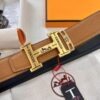 Arrival 🎺 Physical Shooting Hermes H Belt ZP Mold Stainless Steel Hardware with Electroplated Pattern Genuine Leather Double-Sided Use 3.8cm Width