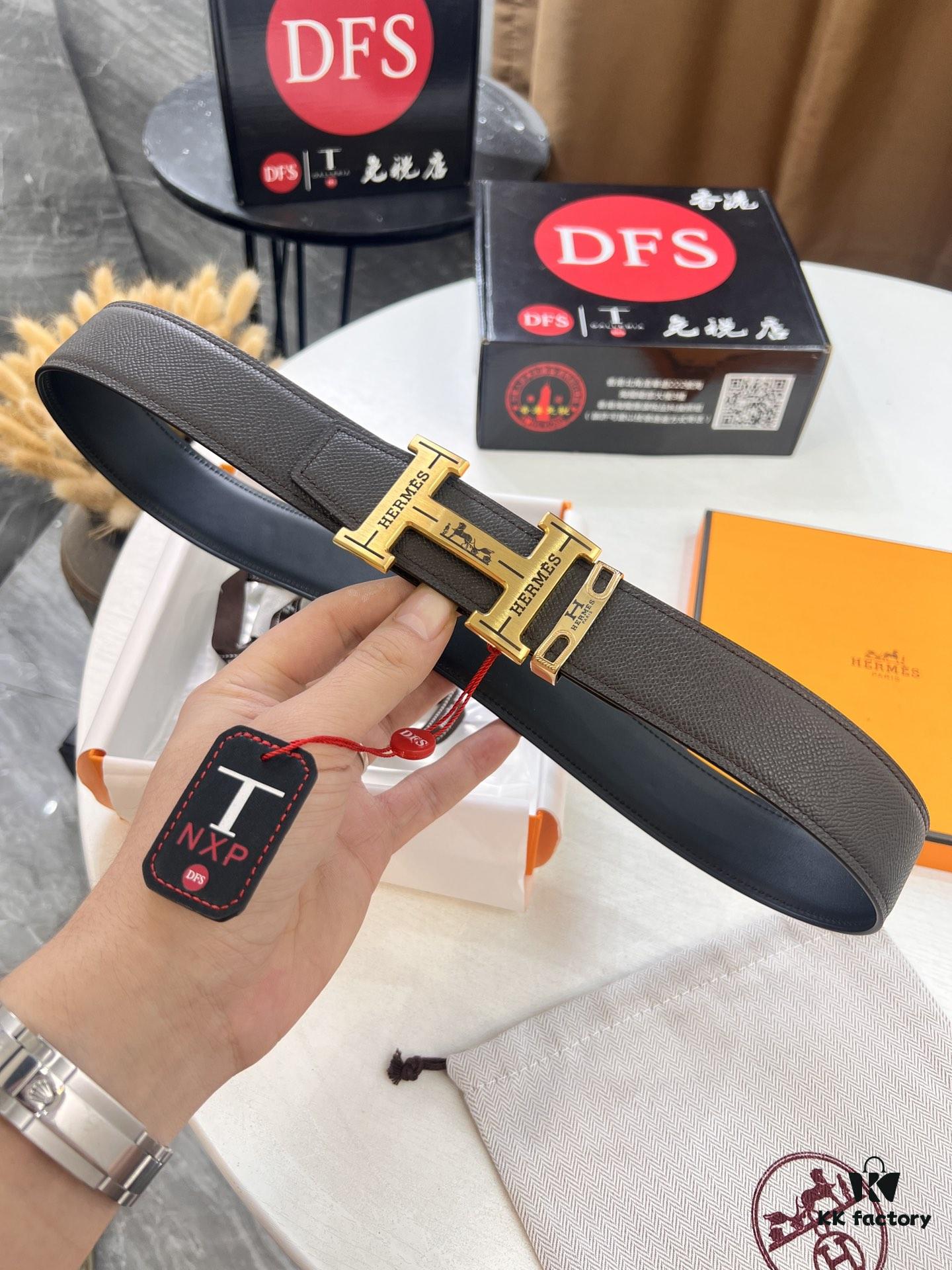 Arrival 🎺🎺 Actual Item Photography, Hermes H Belt, ZP Mold Made, H Electroplated Pattern Stainless Steel Hardware, Genuine Palm Grain Leather, Double-Sided Use, Full-Grain Cowhide Base, 3.8cm Width