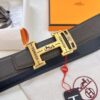 Arrival 🎺🎺 Actual Item Photography, Hermes H Belt, ZP Mold Made, H Electroplated Pattern Stainless Steel Hardware, Genuine Palm Grain Leather, Double-Sided Use, Full-Grain Cowhide Base, 3.8cm Width